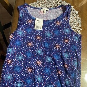 Freshman Blue Firework Burst Sleeveless Top